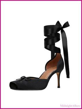 Satin Ballet High Heels Lace Up Ankle Strappy Pumps Square Toe Stiletto
